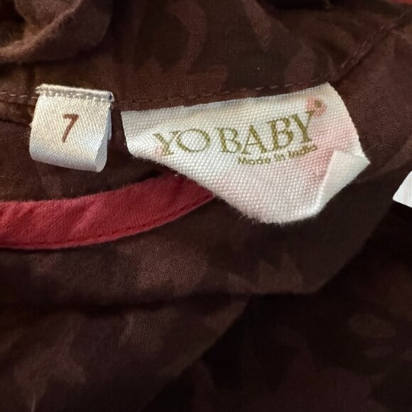 YO BABY Girls Fall Paisley Red Thanksgiving Printed Tie Cotton Shift Dress 7 - Picture 5 of 5